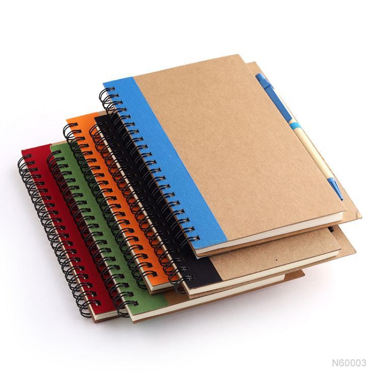 Hardcover kraft Paper Spiral Notebook