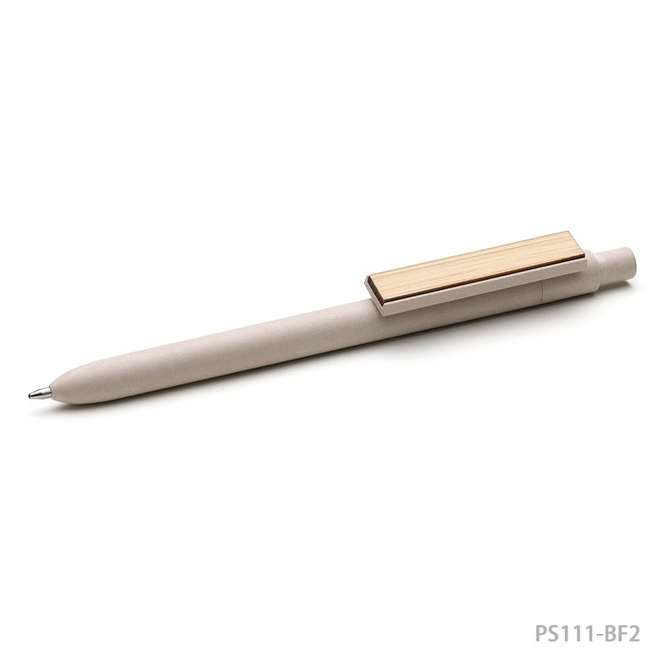 Push Action Ballpen With Wheat Straw Material