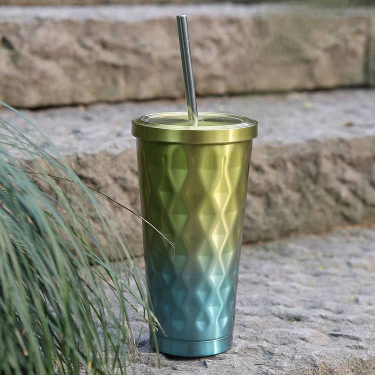 500ML Stainless Steel Tumbler With Straw