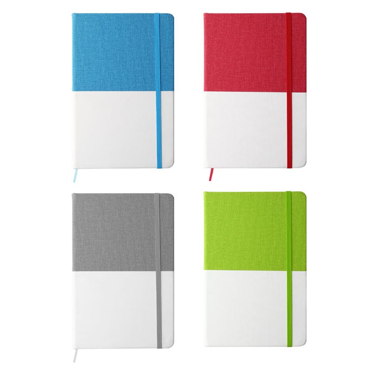 A5 PU And Linen Splicing Hardcover Notebook
