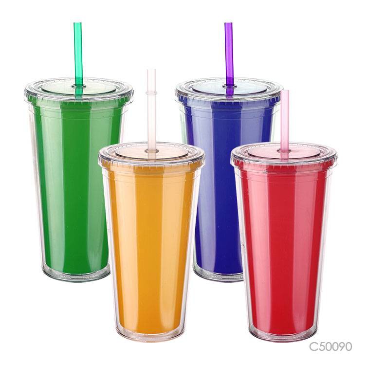 16oz Plastic Water Bottle With Straw