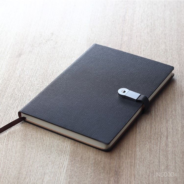 A5 PU Notebook With USB Drive Buckle