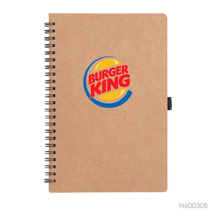 Spiral Notebook With Kraft Paper Cover With Stone Paper