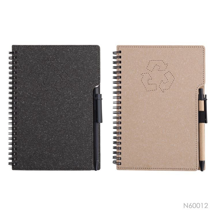Kraft Paper Cover Spiral Notebook With Paper Pen