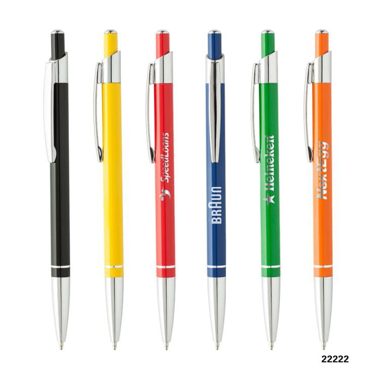 Pushing Type Shinny Colored Metal Pen