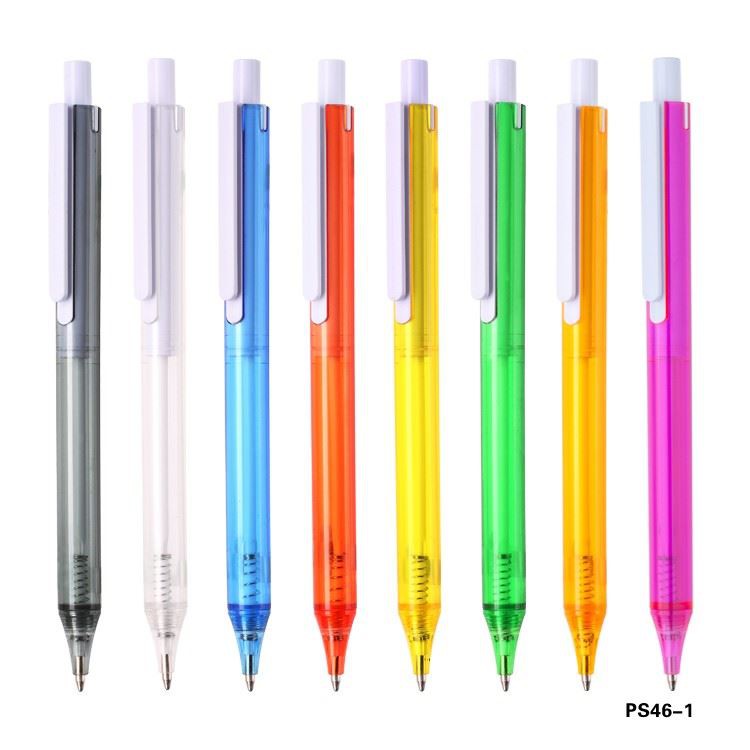 Advertising transparent barrel Plastic Ballpoint Pen