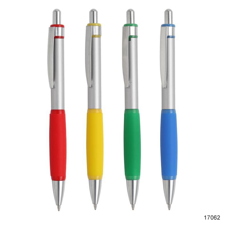 Metal Pen With Push Action Ballpen With Rubber Grip