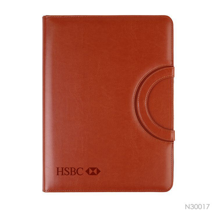 PU Portfolio Folder Zipper Business Notebook