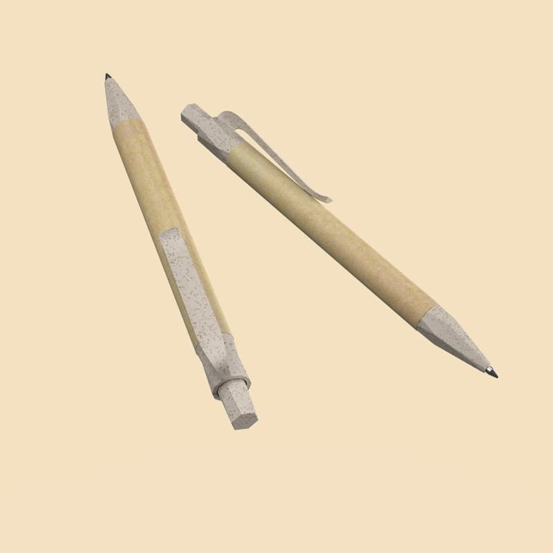 Push Action Ballpen With Wheat Straw Material 2