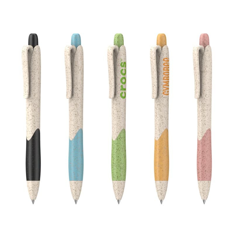 Push Action Ballpen With Wheat Straw Material