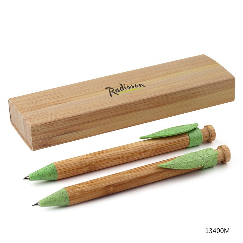 Bamboo Ball Pen With Wheat Straw Trims