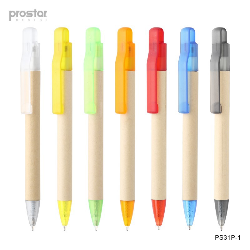 Cork And Wheat Straw Material Push Action Ball Pen