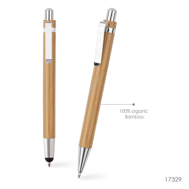 Bamboo Push Action Ball Point Pen