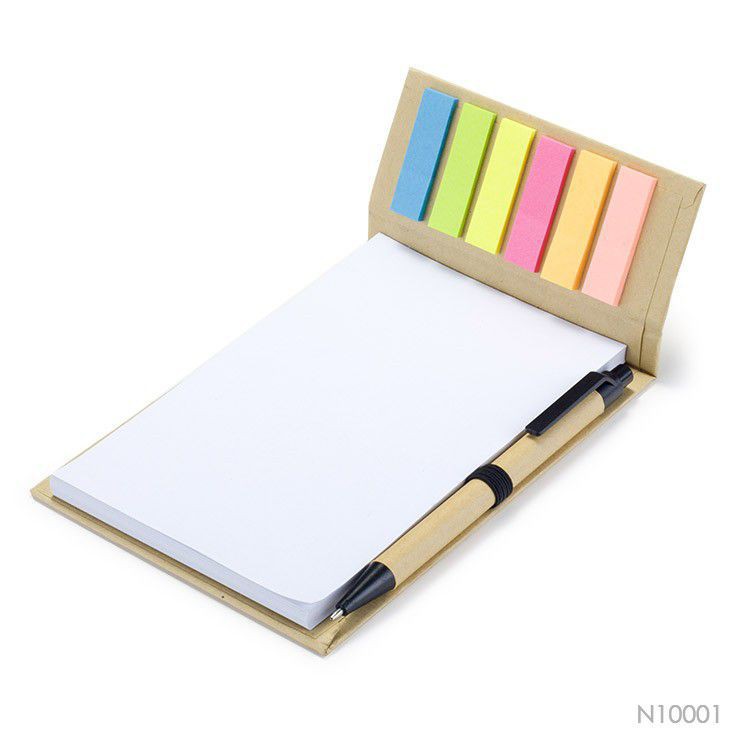 Semi-open Kraft Hardcover Sticky Notepad