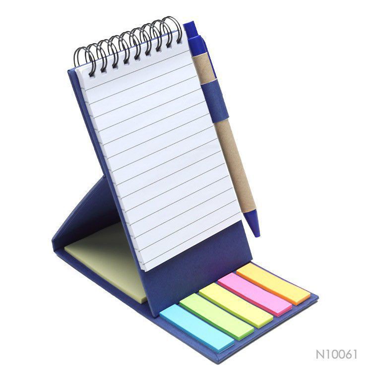 Notebook With Pen And Sticky Flags